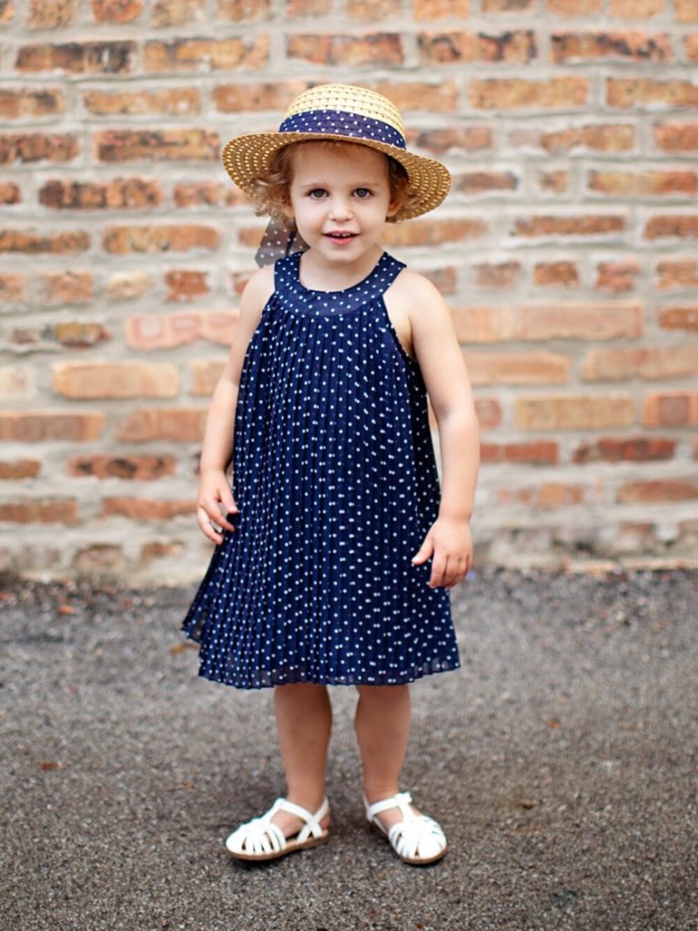 Blueberi Boulevard Girls Dressy Dress Black w/ White Polka Dots Size 3T